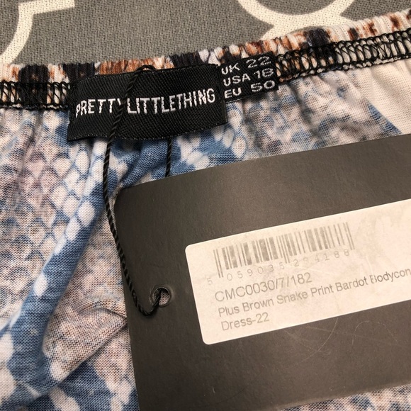 ➕ NWT PLT Snake Print Bodycon Mini Dress Sz 18 - Picture 7 of 8